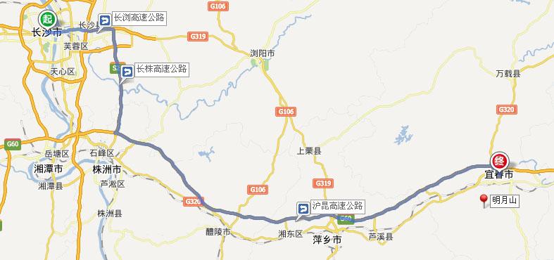 長沙到明月山多遠？多少公里？長沙到明月山自駕車路線