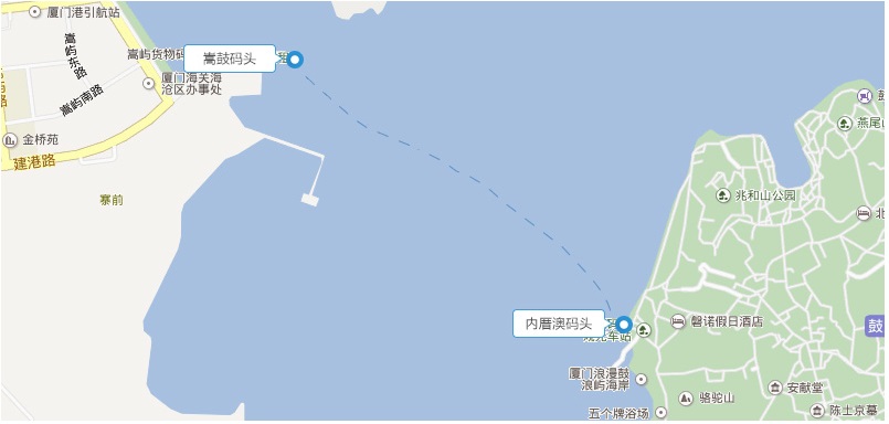 廈門海滄嵩鼓碼頭至鼓浪嶼內厝澳碼頭票價及航線發船時間